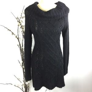 H&M Black Long Sleeve Mohair Cowl Neck Sweater